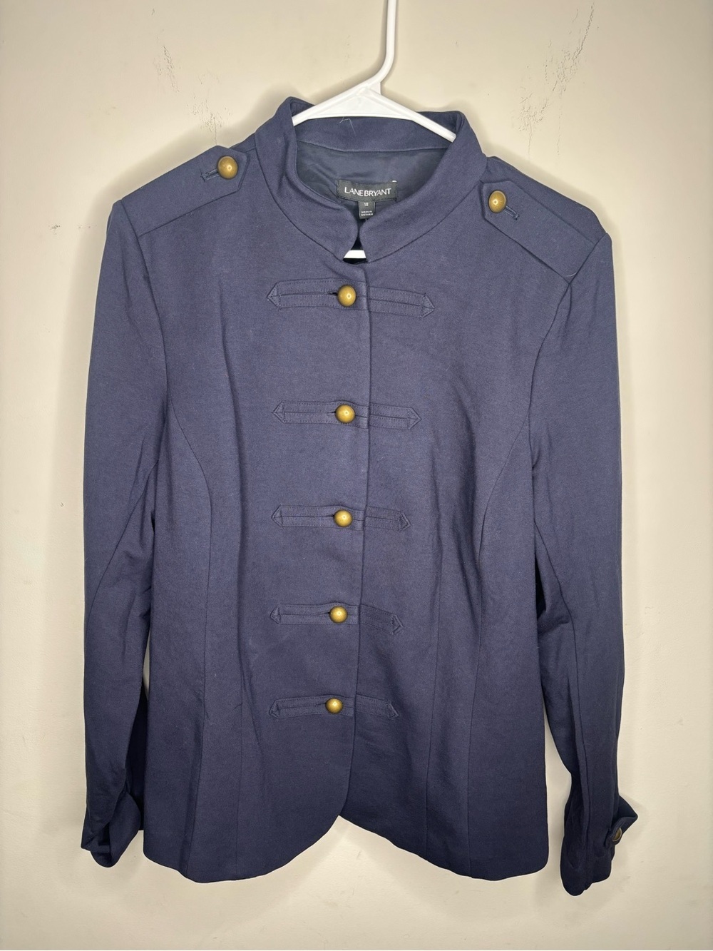 Lane Bryant Navy Military-Style Blazer with Gold Buttons NWT NEW SIZE 18